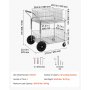 VEVOR Carrito Móvil de Archivos con Ruedas 2 Niveles Mueble Organizador, Almacenamiento de Documentos para Oficina, Hogar, Escuela, Capacidad de Carga de 120 kg, 955 x 570 x 965 mm, Cestas de Malla