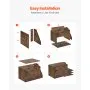 VEVOR Estante de Almacenamiento de Documentos 4 Compartimentos, Organizador de Archivos de Madera 40 x 23,5 x 28 cm, Clasificador de Literatura con Estantes Desmontables para Oficina, Aulas, Marrón