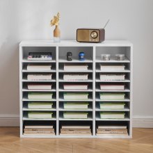 VEVOR Organizador de Archivos 24 Compartimentos con Estantes Ajustables, Blanco