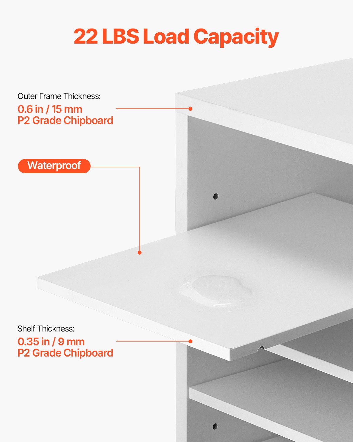 VEVOR Literature Organizer Document Tray with 24 Compartments & Adjustable Shelves, File Sorter Letter Tray Document Storage Made of Chipboard and MDF, Storage for Office Classroom White