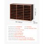 VEVOR Literature Organizer Document Tray with 27 Compartments & Removable Shelves, File Sorter Letter Tray Made of Wood, Chipboard, Storage for Office Classroom File Sorter Dark Brown