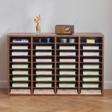 VEVOR Organizador de Literatura de Madera 36 Compartimentos Estantes Extraíbles