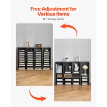 VEVOR Organizador de Archivos 36 Compartimentos con Estantes Ajustables, Gris