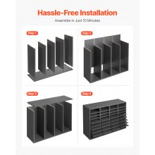 VEVOR Organizador de Archivos 36 Compartimentos con Estantes Ajustables, Gris