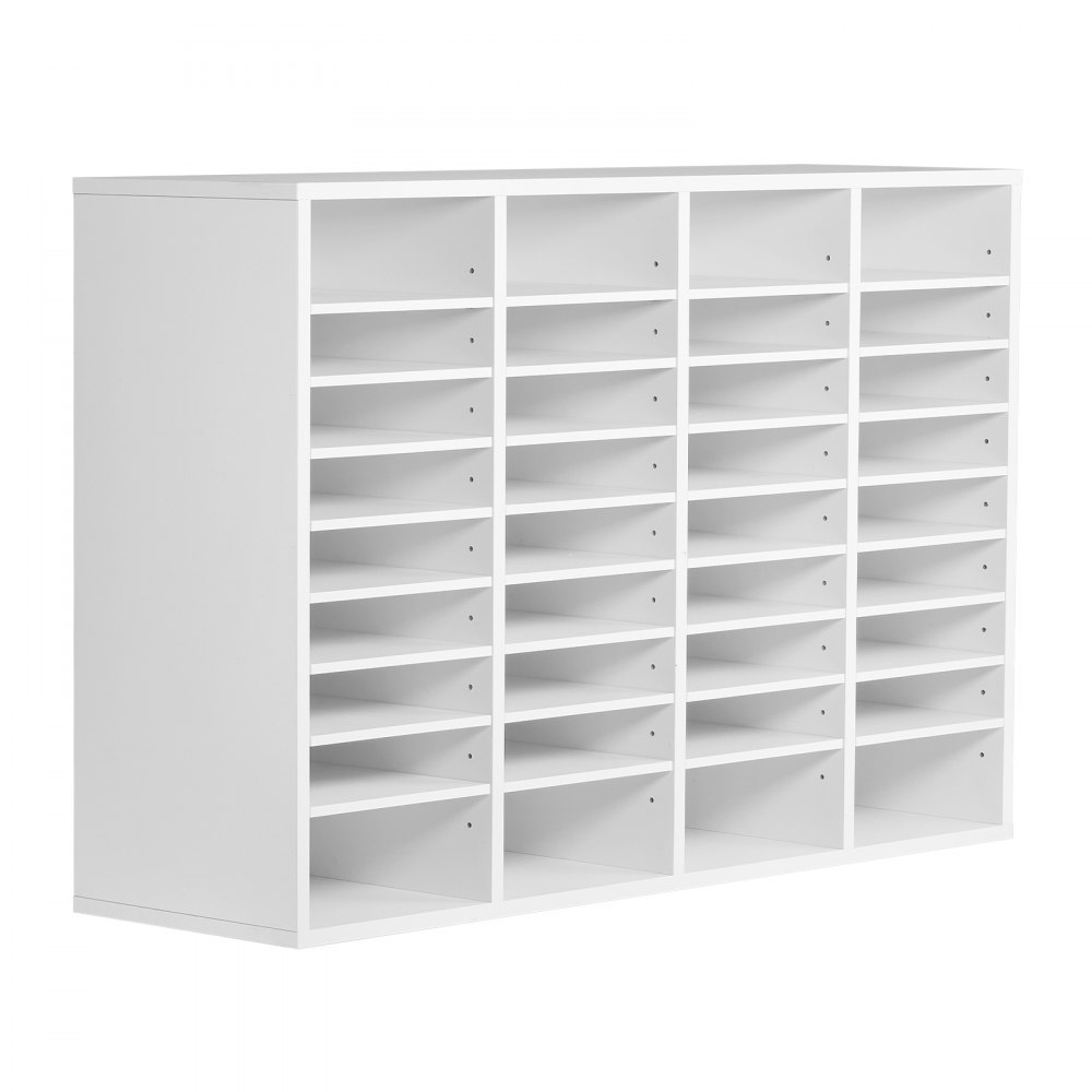 VEVOR Literature Organizer Document Tray with 36 Compartments & Adjustable Shelves, File Sorter Letter Tray Document Storage Made of Chipboard and MDF, Storage for Office Classroom White