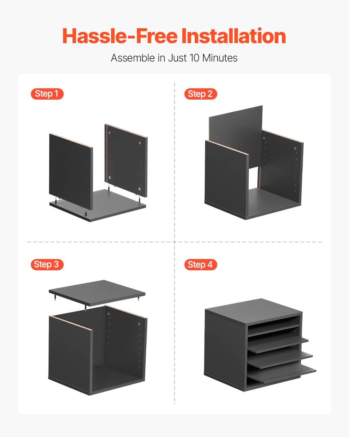 VEVOR Literature Organizer Document Tray with 5 Compartments & Adjustable Shelves, File Sorter Letter Tray Document Storage Made of Chipboard and MDF, Storage for Office Classroom Gray