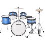 VEVOR Batería Infantil de 5 Piezas de 14 in / 355,6 mm para Principiantes con Trono Ajustable, Platillo y Dos Pares de Baquetas, Kit de Aprendizaje de Música de Batería para Niños de 6 a 13 Años, Azul