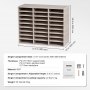 VEVOR Organizador de Literatura de Madera de 27 Ranuras de 800 x 305 x 630 mm, Estantes Ajustables de Tablero de Fibra de Densidad Media, Almacenamiento para Archivos, Documentos, Papeles, Gris