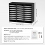 VEVOR Organizador de Literatura de Madera de 27 Ranuras de 800x305x630 mm, Estantes Ajustables de Tablero de Fibra de Densidad Media, Almacenamiento para Archivos, Documentos, Papeles, Negro y Blanco