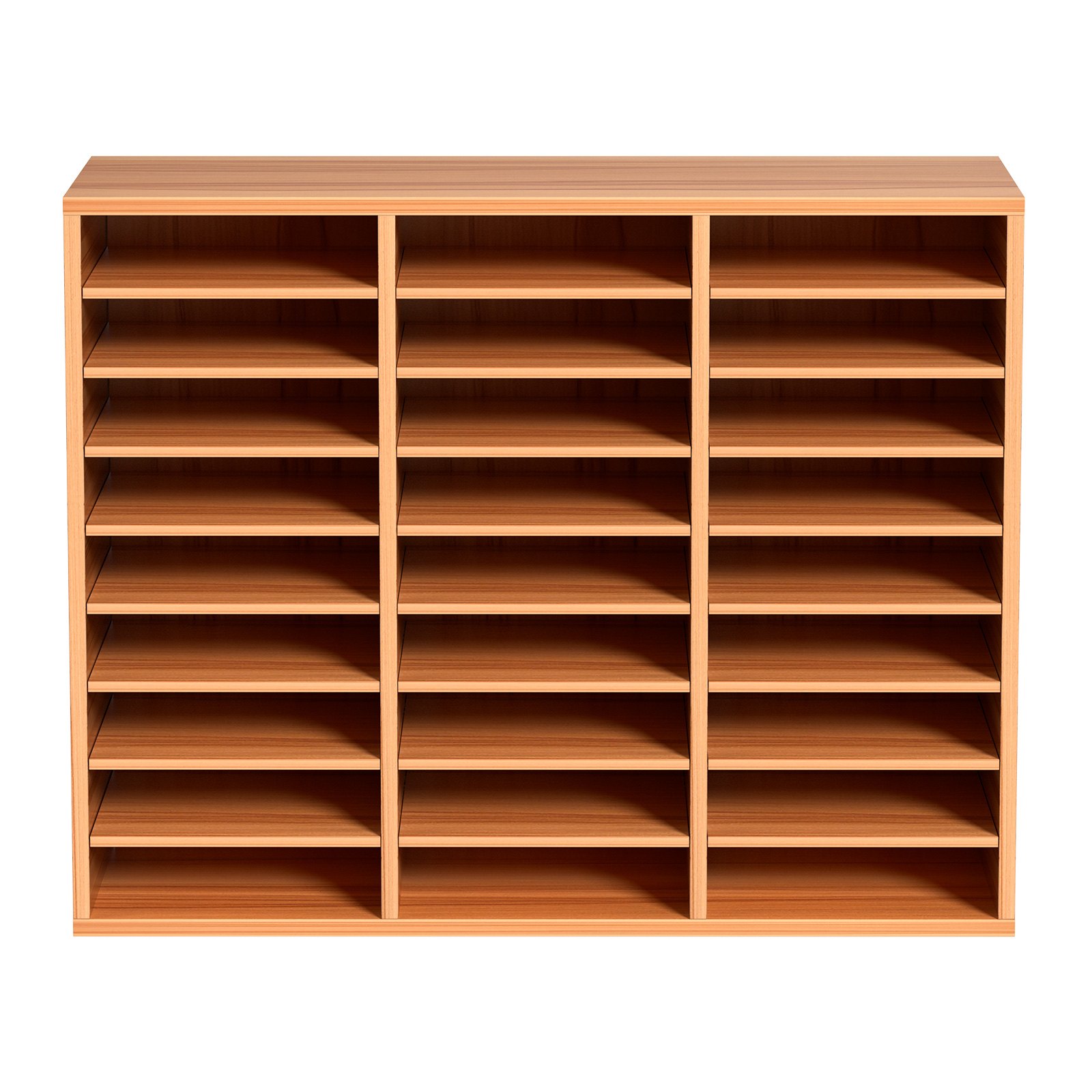 VEVOR Organizador de Literatura de Madera de 27 Ranuras de 800 x 305 x 630 mm, Estantes Ajustables de Tablero de Fibra de Densidad Media, Almacenamiento para Archivos, Documentos, Papeles, Blanco