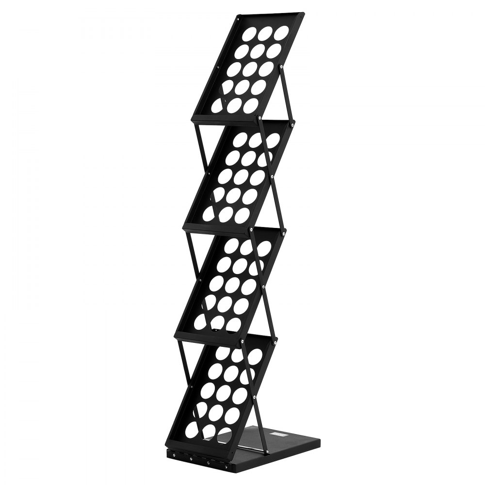 VEVOR Expositor Plegable para Revistas Soporte de Exhibición de Folletos 4 Niveles Estante Portátil para Folletos con Bolsa de Transporte para Exposiciones de Oficina, Ferias Comerciales, 4 Bolsillos