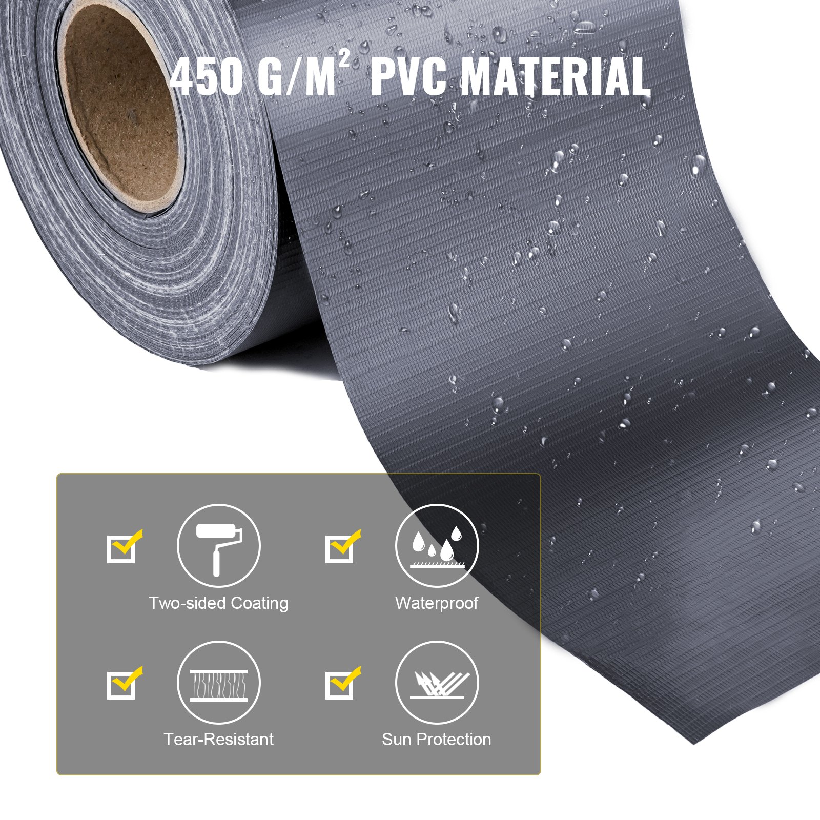 Vevor Pvc Pantalla De Privacidad Para Jardín Balcón Y Piscina 3 Pcs 70 M X 19 Cm