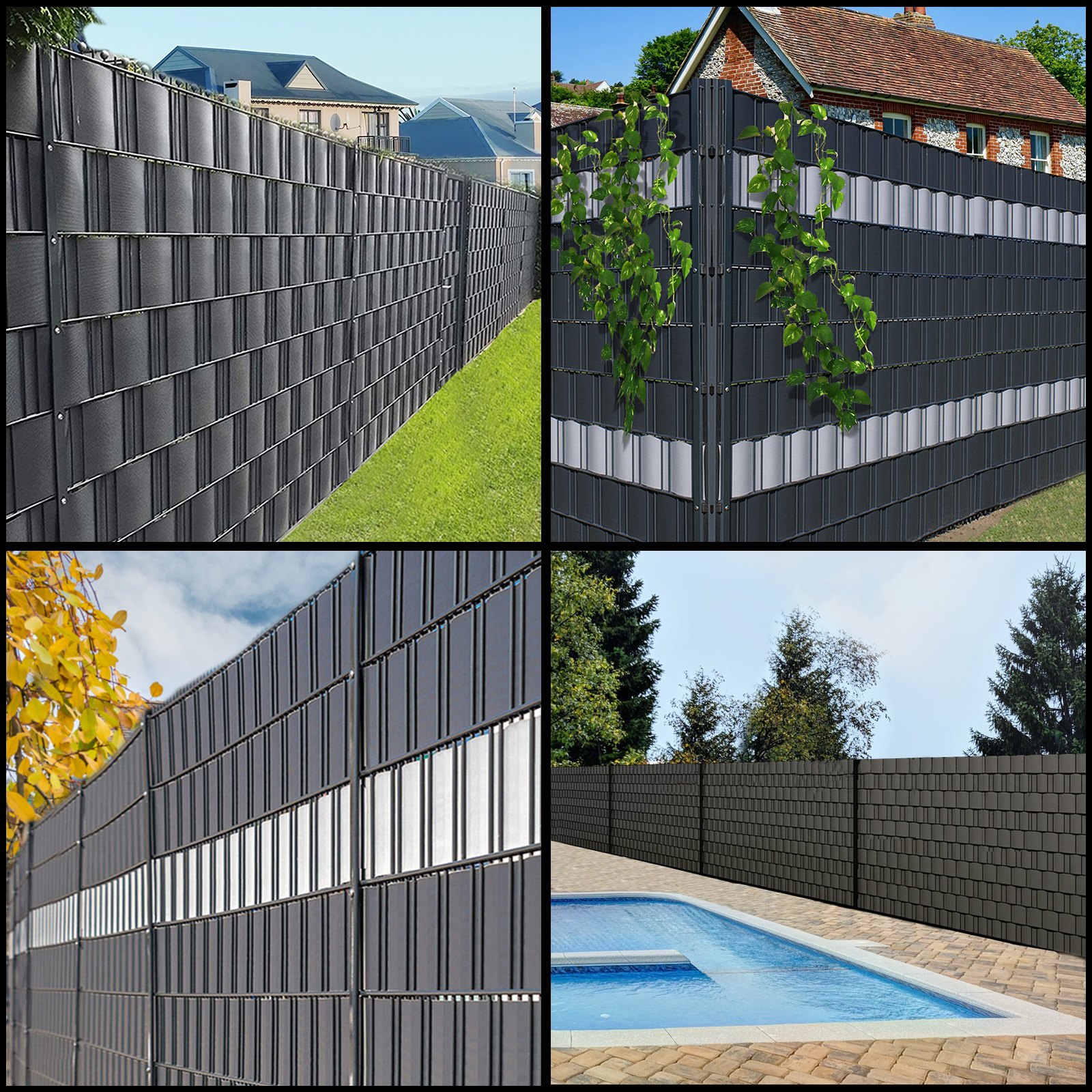 Vevor Pvc Pantalla De Privacidad Para Jardín Balcón Y Piscina 3 Pcs 70 M X 19 Cm