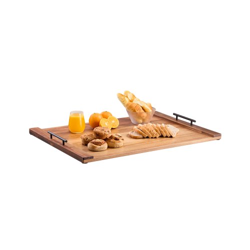 VEVOR Funda para Estufa de Fideos, para Quemador de Gas y Cocina Eléctrica, Tabla de Cortar de Madera de Acacia con Asas, a Encimera y Bandeja, Color Natural, 76,2 x 55,88 cm, Práctico y Estético