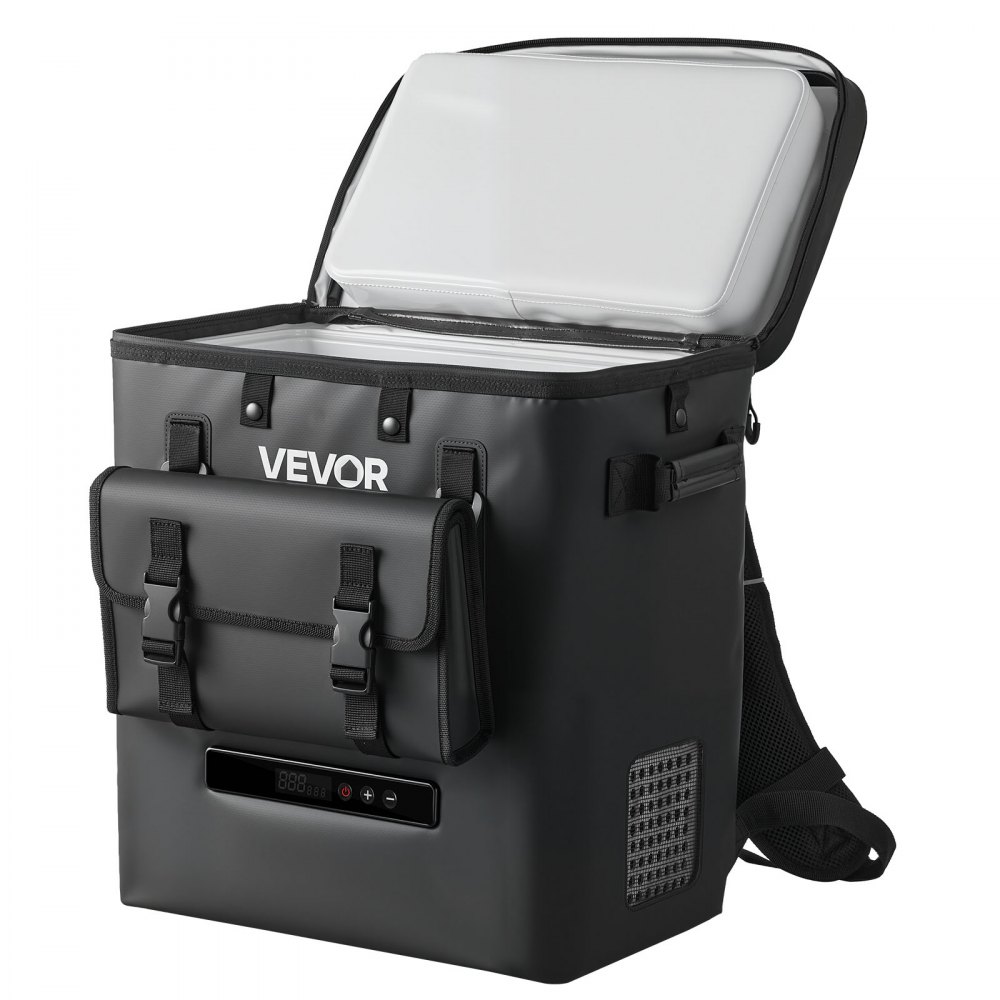 VEVOR Nevera Portátil para Coche 13 L, Zona Única, Refrigerador para Coche con Compresor 12/24 V CC, Temperatura Ajustable de -6 °C a 10 °C, para Camiones, Furgonetas, Autocaravanas, Camping, Viajes