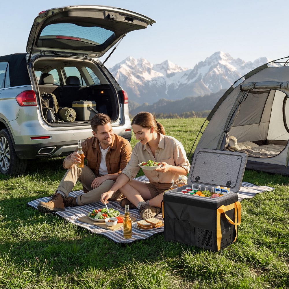 VEVOR Nevera Portátil para Coche 20 L, Zona Única, Refrigerador para Coche con Compresor 12/24 V CC, Temperatura Ajustable de -10 °C a 10 °C, para Autocaravanas, Furgonetas, Barcos, Camping, Viajes
