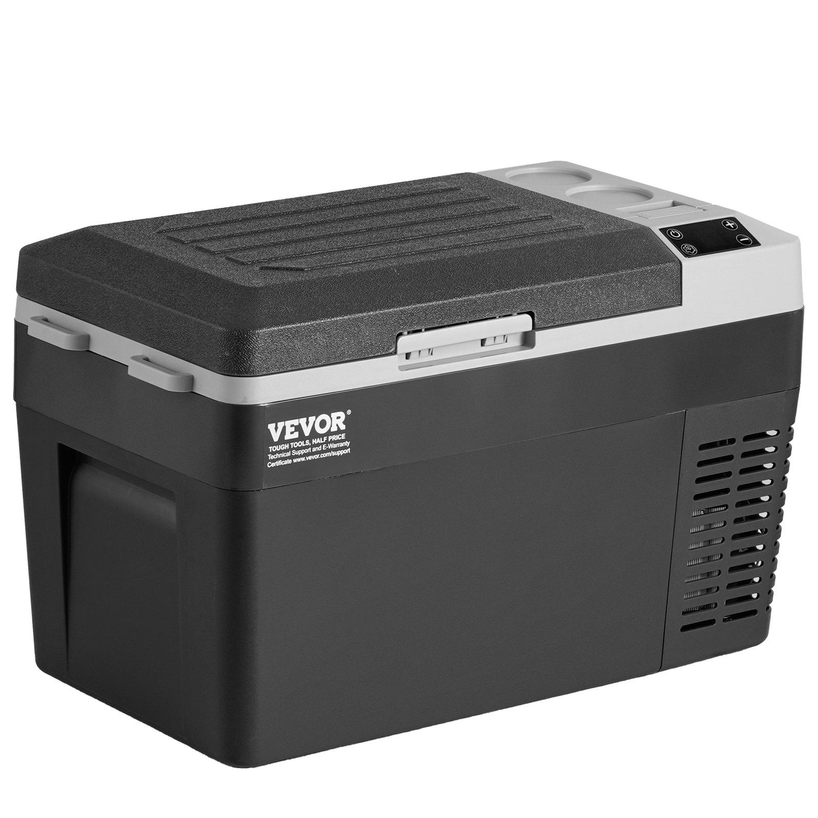 VEVOR Nevera de Compresión Portátil 25 L Mini Nevera para Coche 12/24V CC y 100-240V CA Mini Nevera de Zona Única Temperatura Ajustable de -20°C a 20°C para Coche, Camión, Barco, Casa, Camping