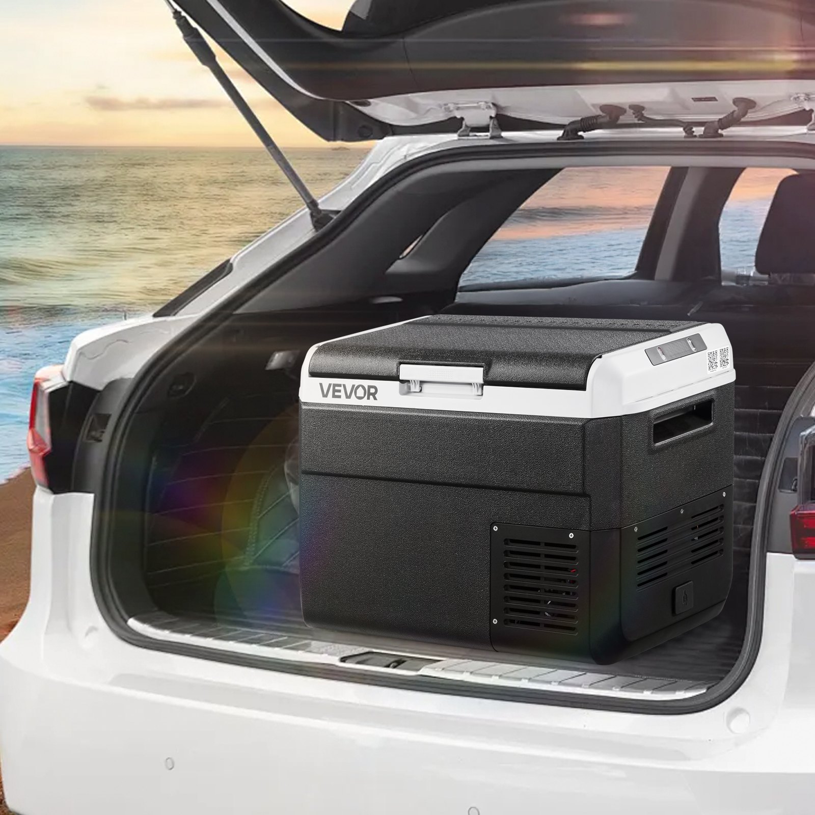 VEVOR Nevera Portátil para Coche 30 L, Zona Única, Refrigerador para Coche con Compresor 12/24 V CC y 100-240 V CA, Temperatura Ajustable de -20 °C a 20 °C, para Autocaravanas, Camping, Viajes
