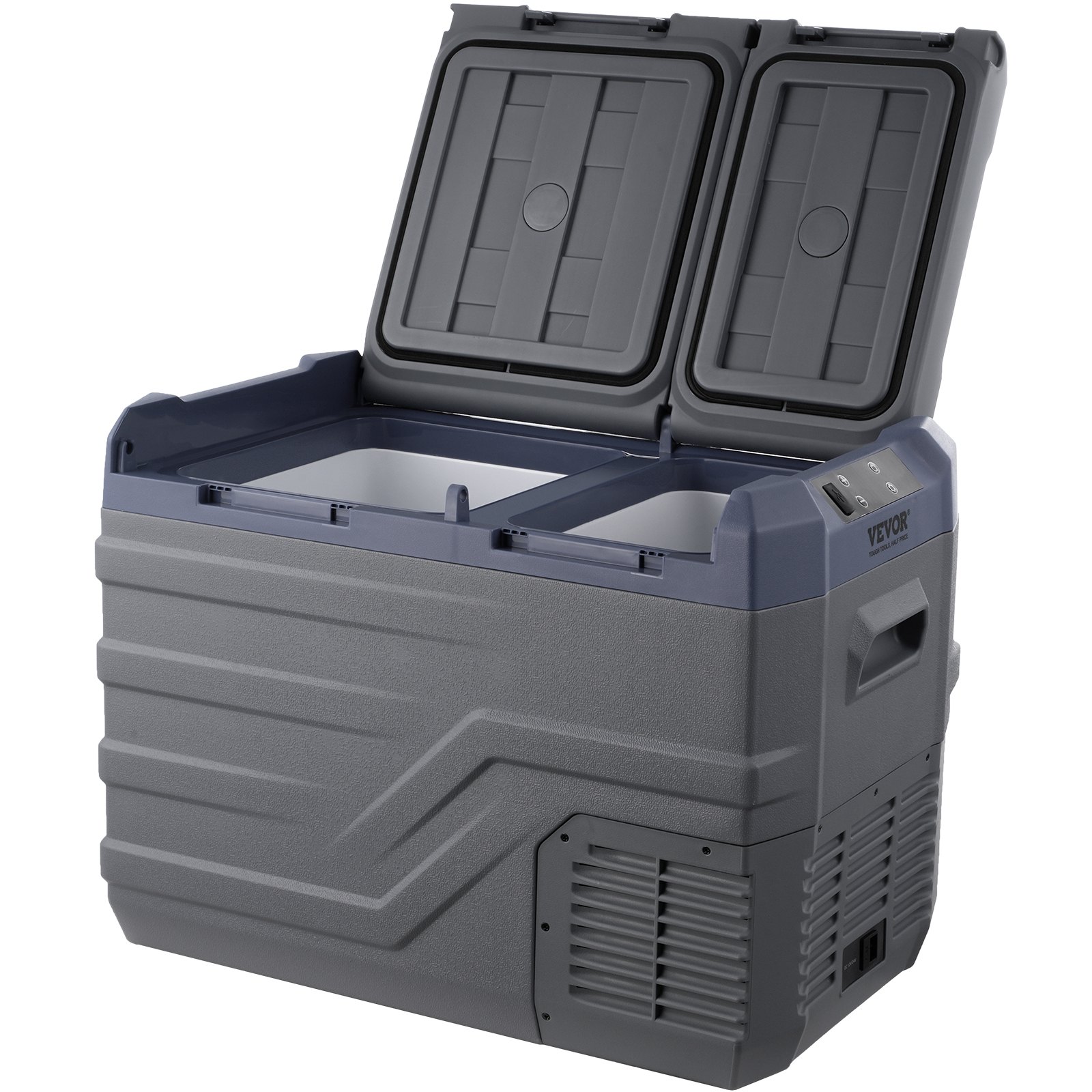 VEVOR Nevera de Compresión Portátil 32 L Mini Nevera para Coche de Doble Zona Temperatura Ajustable de -20 °C a 20 °C Nevera Portátil 12/24 V CC y 100-240 V CA para Camión, Barco, Casa, Camping