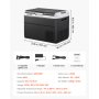 VEVOR Nevera Portátil para Coche 50 L, Zona Única, Refrigerador para Coche con Compresor 12/24 V CC y 100-240 V CA, Temperatura Ajustable de -20 °C a 20 °C, para Autocaravanas, Camping, Viajes