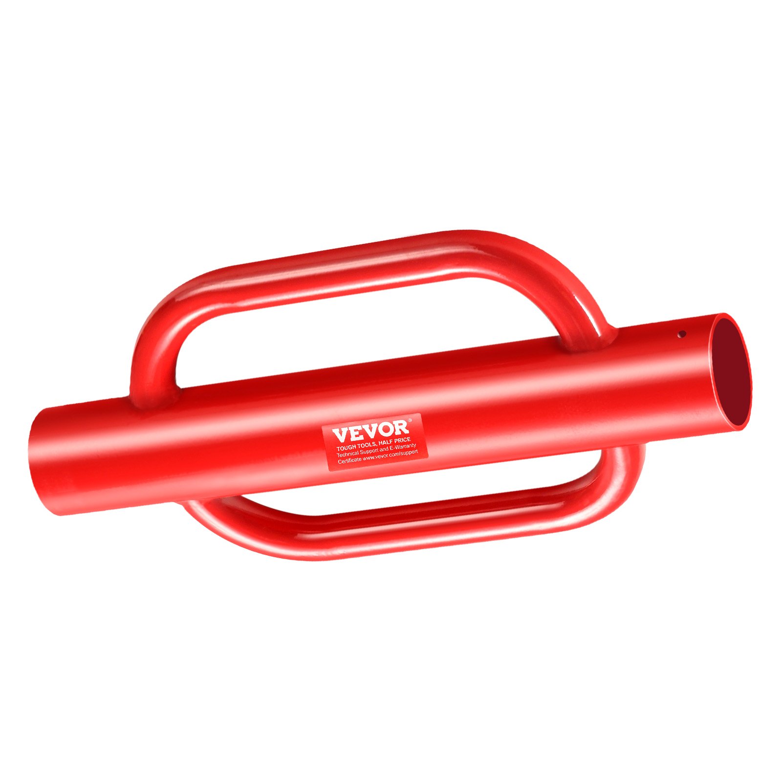 VEVOR Apisonador Manual para Postes de Cerca con Asas, Diámetro Interior 101,6 mm, Postes en T, Acero al Carbono, Resistente, para Canal en U, Poste de Señalización y Madera, Rojo, 490 x 242 x 118 mm