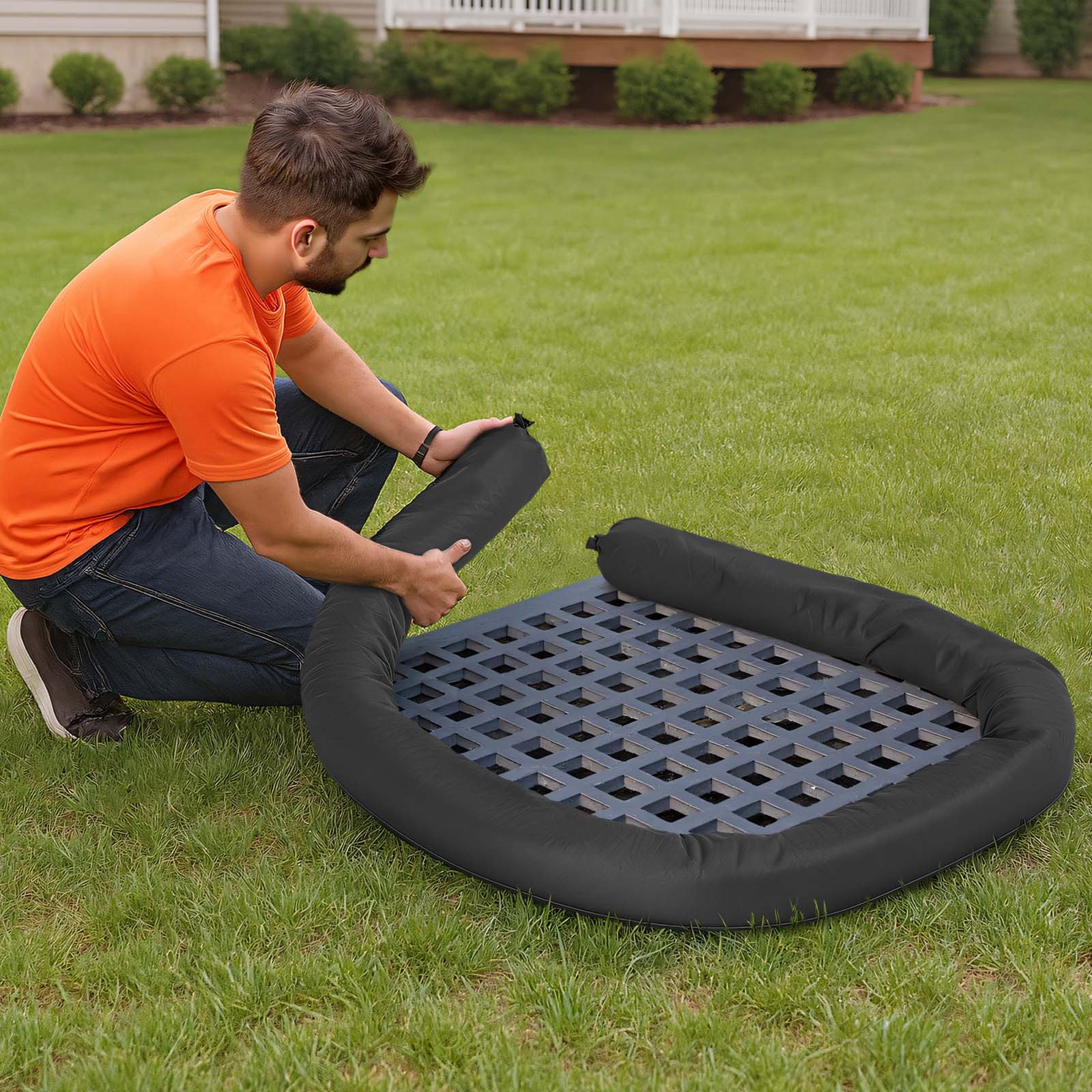 VEVOR Calcetín Filtrante de Sedimentos, Φ127 mm x 3048 mm de Cobertura, Calcetines de Control de Erosión con Relleno de Polipropileno para Gestión de Aguas Pluviales y Protección del Drenaje, Negro