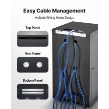VEVOR Gabinete de Red de Pared de 22U, 600 mm de Profundidad, con Puerta de Vidrio Templado con Cerradura y Paneles Laterales, Carga de 136 kg para Equipos de IT y Dispositivos Audiovisuales
