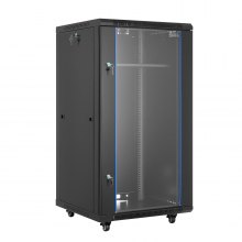 VEVOR Gabinete de Red de Pared de 22U, 600 mm de Profundidad, con Puerta de Vidrio Templado con Cerradura y Paneles Laterales, Carga de 136 kg para Equipos de IT y Dispositivos Audiovisuales