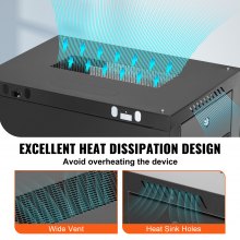 VEVOR Gabinete para servidor de red montaje en pared de 12U, 15,5" gabinete en rack para servidores 200 lbs con paneles laterales de puerta de vidrio con cerradura para equipos de TI, dispositivos A/V