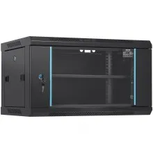 VEVOR Gabinete para Servidor de Red Montaje en Pared 6U Profundidad 39 cm Gabinete en Rack para Servidores con Paneles Laterales de Puerta de Vidrio con Cerradura para Equipos de TI Dispositivos A/V