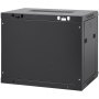 VEVOR 9U wall-mounted network server cabinet, 14.8 inches deep, server rack enclosure, approx. 91kg. Floor-mounted load capacity, with lockable glass door side panels, for IT equipment and A/V equipment.