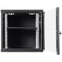 VEVOR 9U wall-mounted network server cabinet, 14.8 inches deep, server rack enclosure, approx. 91kg. Floor-mounted load capacity, with lockable glass door side panels, for IT equipment and A/V equipment.