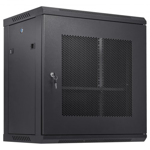 VEVOR Gabinete para servidores de red montaje en pared de 12U, 15,5" gabinete en rack para servidores 200 lbs con paneles laterales de puerta con cerradura, para equipos de TI, dispositivos A/V