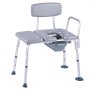 VEVOR Silla con Inodoro Portátil 4 en 1, Capacidad de Peso de 227 kg, con Asiento y Respaldo Acolchados, Cubo Desmontable de 5 L, Altura Ajustable, para Adultos Mayores, 520 x 785 x 905 mm, Gris
