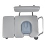 VEVOR Silla con Inodoro Portátil 4 en 1, Capacidad de Peso de 227 kg, con Asiento y Respaldo Acolchados, Cubo Desmontable de 5 L, Altura Ajustable, para Adultos Mayores, 520 x 785 x 905 mm, Gris