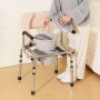 VEVOR Silla Cómoda Junto a la Cama con Asiento Acolchado, Brazos Abatibles, Altura Ajustable de 7 Niveles, Cubo Extraíble de 5,8 L, Capacidad de 158,8 kg, Inodoro Portátil para Adultos Mayores