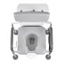 VEVOR Silla con Inodoro Portátil 4 en 1, Capacidad 227 kg, con Asiento y Respaldo Acolchados, Cubo Desmontable de 5 L, Altura y Ancho Ajustables, para Adultos Mayores, 610 x 710 x 1050 mm, Gris