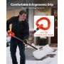 VEVOR Pala Quitanieves de 61 cm con Agarre Ergonómico, Hoja de Plástico HDPE, Mango Segmentado para Invierno y Borde Metálico, Herramienta Portátil para Quitar Nieve en Carreteras y Jardines