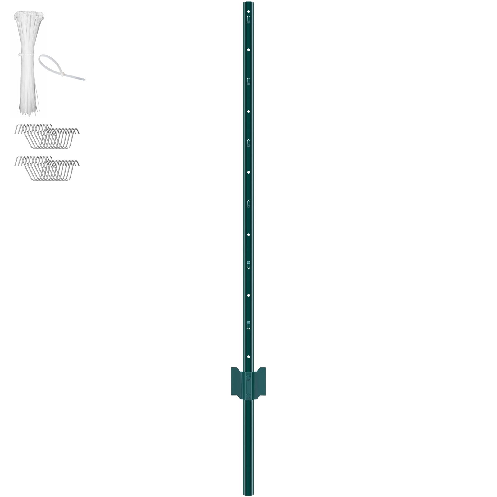 VEVOR Postes de Cerca de Metal 121,92 cm Postes de Cerca de Acero al Carbono Resistentes 10 Piezas Postes de Metal para jardín, Césped, Granjas, Cercas al Aire Libre, Huertos, Carreteras, Verde