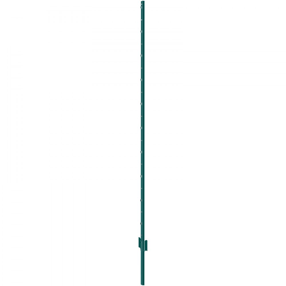 VEVOR 6 Foot Fence Posts, 10-Pack T-Posts Heavy-Duty Metal Fence Posts, Sturdy Steel Fence Stakes for Garden Yards, Lawns, Farms and Outdoor Chain Link Fences, Green