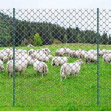 VEVOR Postes Metálicos para Valla 10 Piezas Postes de Cerca 213,36 cm, Verde