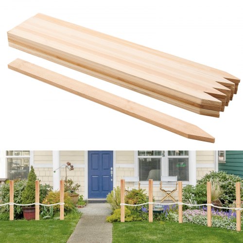 VEVOR Postes de Madera para Valla de Jardín, 25 Piezas, Postes de Madera de 12,7 x 38,1 x 914,4 mm con Púas, Postes de Señalización para Cercas de Sedimentos, Límites de Patios y Líneas de Base