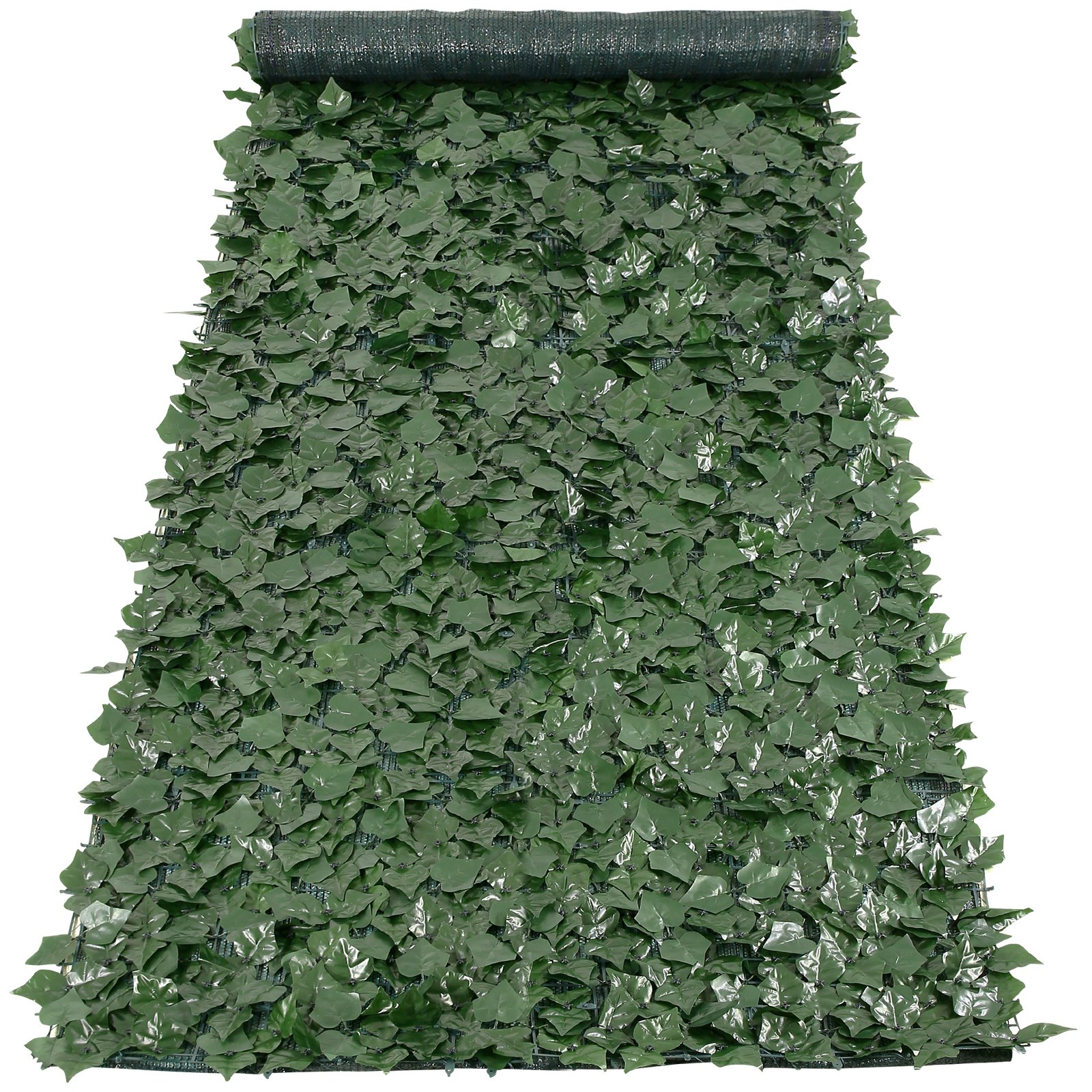 VEVOR Valla de Privacidad de Hiedra, Pantalla de Pared Verde Artificial, Valla de Hiedra Verde con Respaldo de Tela de Malla y Junta Reforzada, Setos Falsos Decoración de Hojas de Vid para Jardín