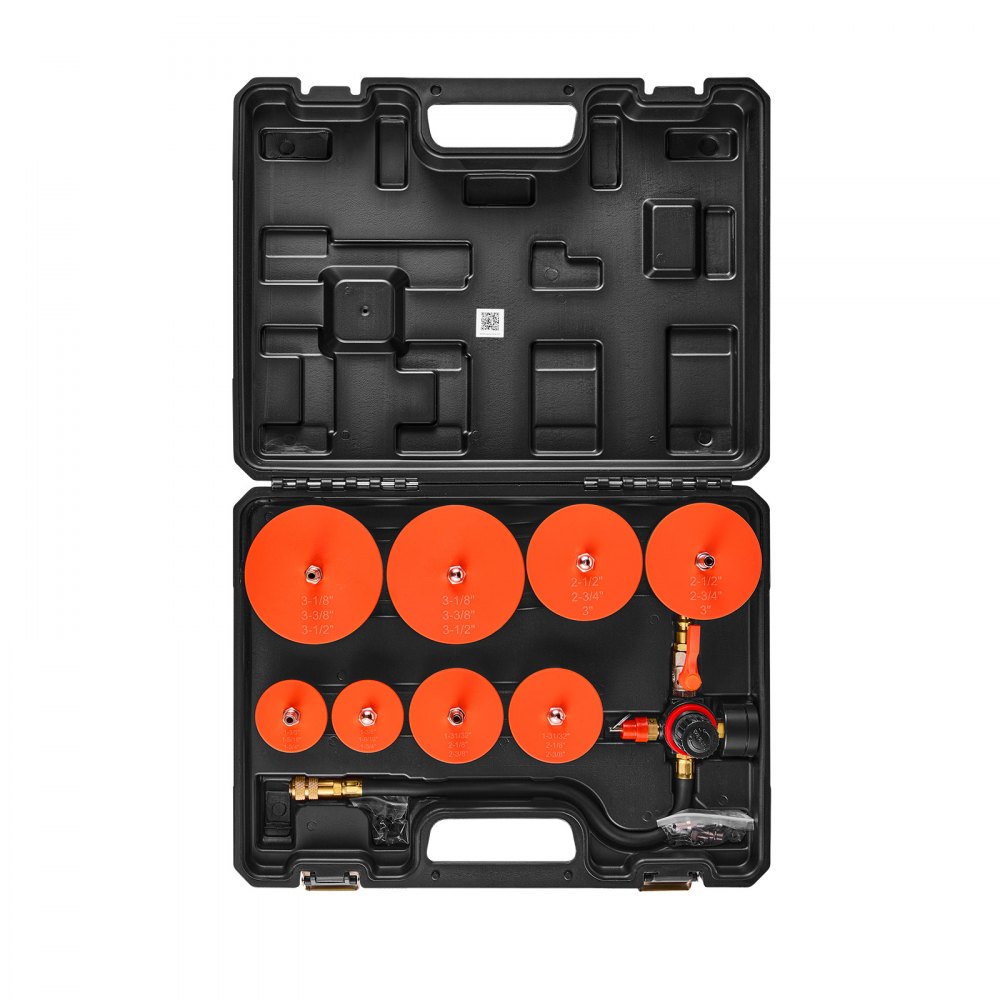 VEVOR Kit de Prueba de Fugas de Turbocompresor, Rango de Manómetro de Válvula de 0 a 80 PSI, Juego de Comprobadores de Fugas para Sistemas Turbo con 4 Pares de Acopladores y Conexiones de Aire