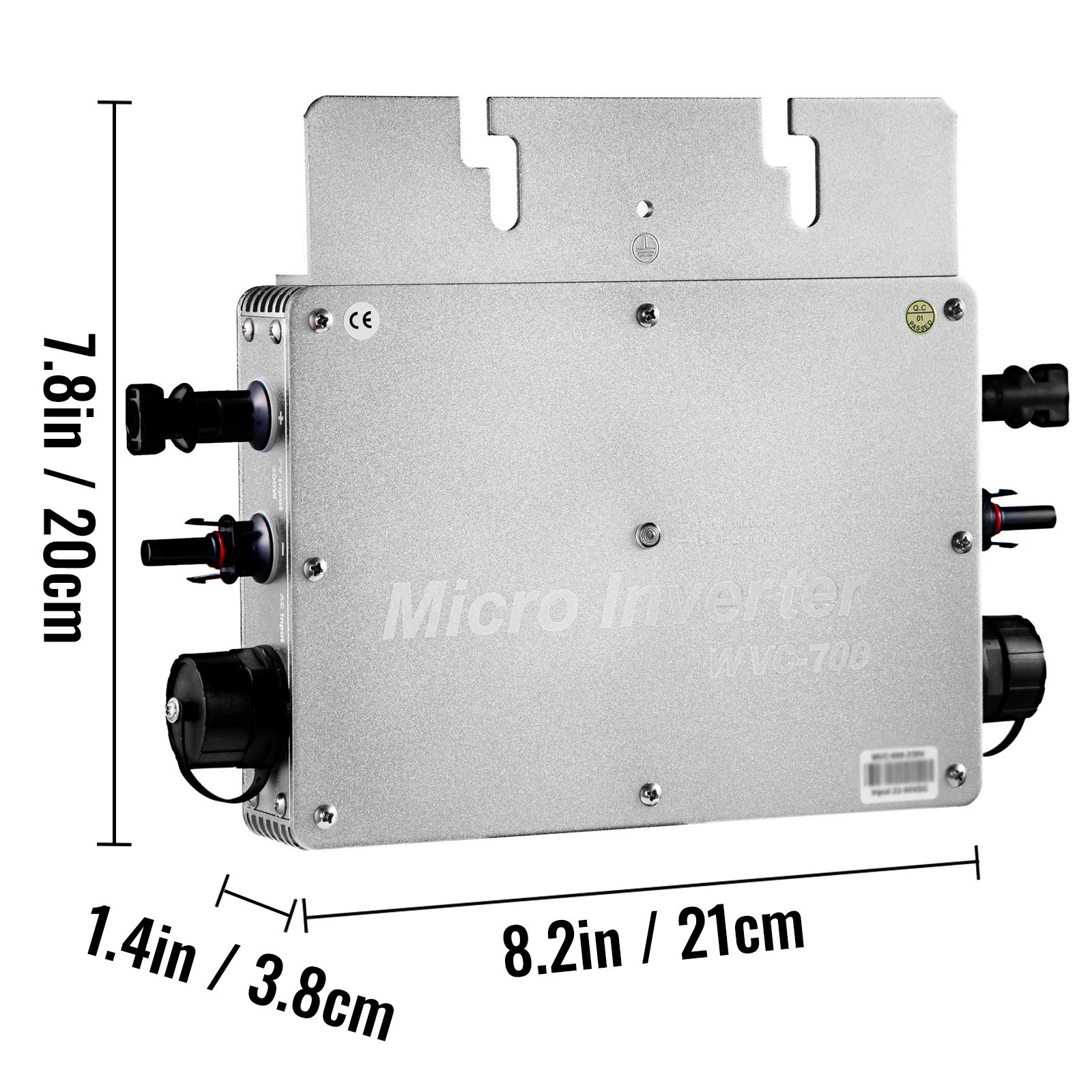 Vevor Micro Inversor De Conexión A Red Solar 700 W Mppt Cc A Ca 230 V Ip65