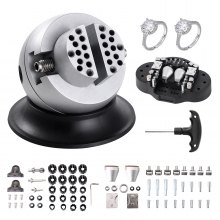 VEVOR Tornillo de Banco de Bolas para Grabador 78 mm, Base Giratoria de 360° Tornillo de Banco, Mandíbula Ajustable con 70 Accesorios, Herramienta de Ajuste de Grabado para Joyería de Precisión