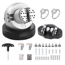 VEVOR Tornillo de Banco de Bolas de Grabado 127 mm Base Giratoria de 360° Mandíbula Ajustable con 35 Accesorios, Herramienta de Ajuste de Grabado para Joyería, Fabricación de Joyas de Precisión