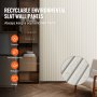 VEVOR Paneles Acústicos de Listones de Madera Sintética con Acento WPC para Paredes Interiores Modernas, para una Decoración Elegante y Reducción de Ruido, Blanco Mate, 2450 x 166 x 9 mm, 8 uds