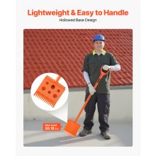 VEVOR Raspador de Techo, Mango de PP Suave en D, Acero de Alta Dureza n.° 45, Herramienta Ligera para Quitar Clavos, Color Naranja, Capacidad Máxima de Carga 40 kg, 1170 x 203 x 110 mm, 4 uds