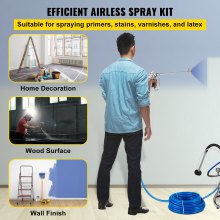 VEVOR Kit de Manguera de Pulverización de Pintura sin Aire  2900 - 4350psi Pulverizador de Pintura sin Aire Manguera Fibra Nailon y Aluminio Kit de Pistola y Manguera sin Aire Rosca de 7/8pulgadas